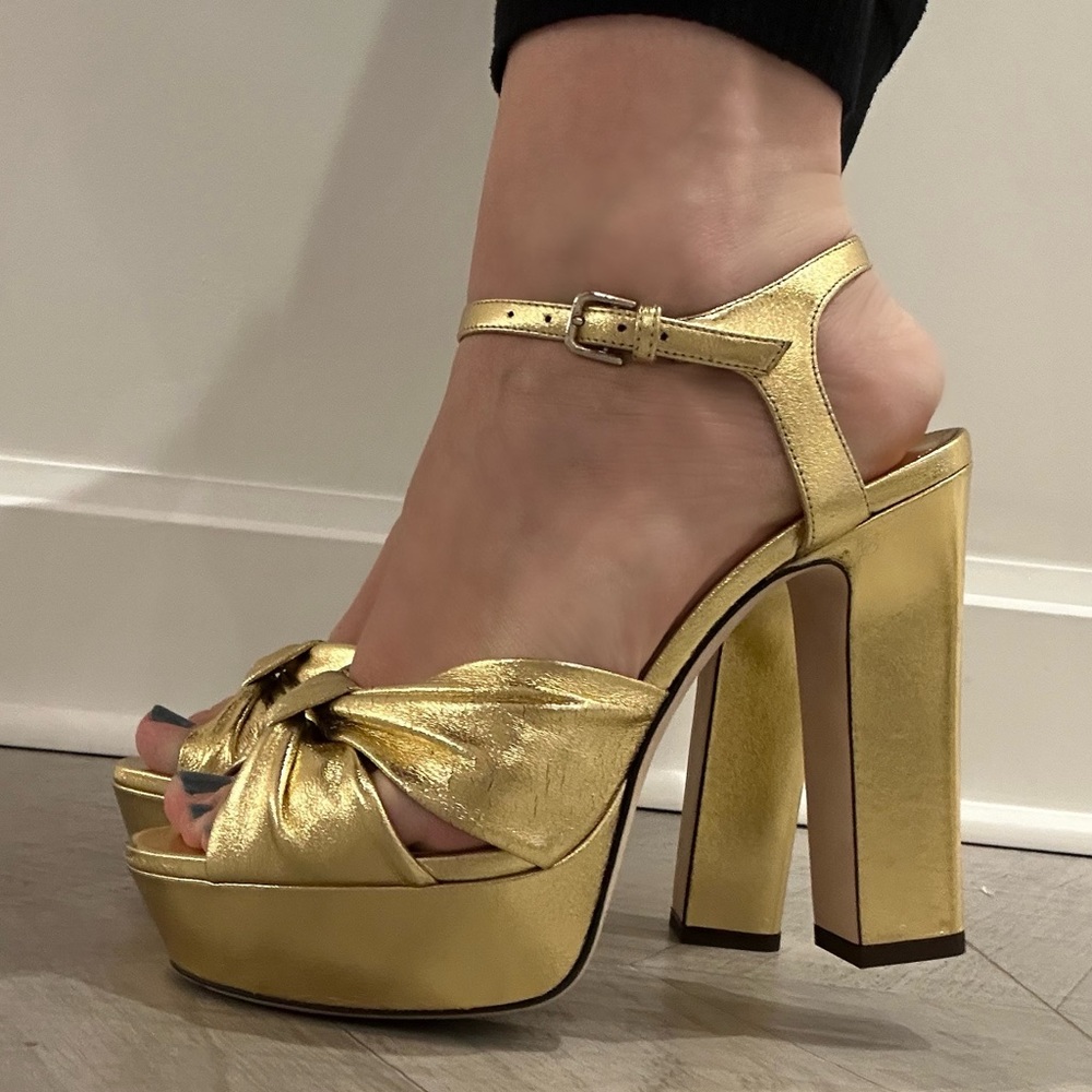 Jimmy Choo Heloise 120 GOLD in sz 38